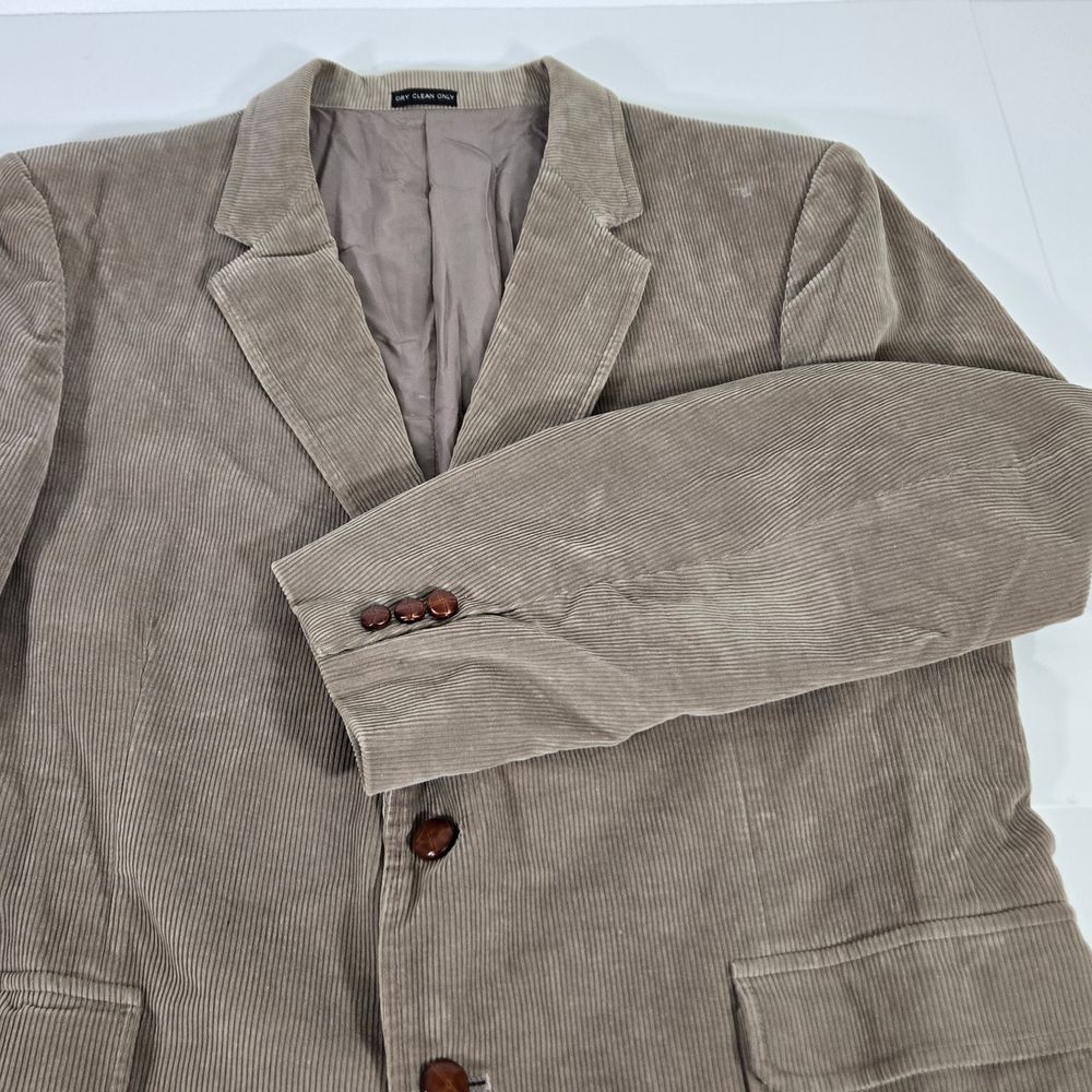Vintage Jordache Mens 46R Corduroy Sport Coat Blazer Brown Jacket